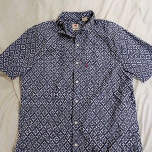 Levi's Navy and White Patterned Men's Shirt